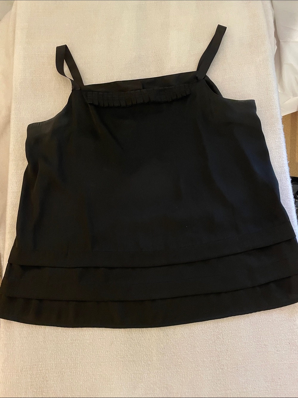 Apostrophe Black Pleated-Trim Layered Camisole
